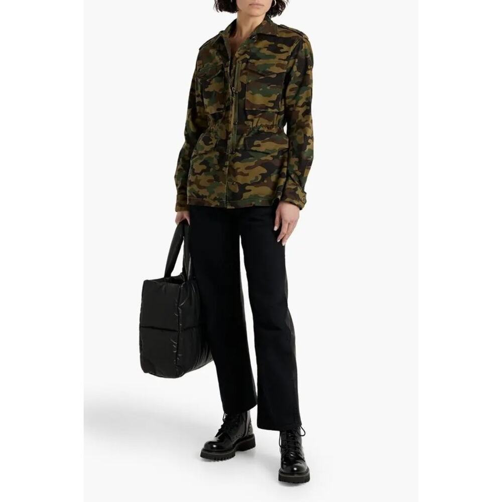 Nili Lotan Wren Jacket XS Green Camo Military Utility Cargo Cotton